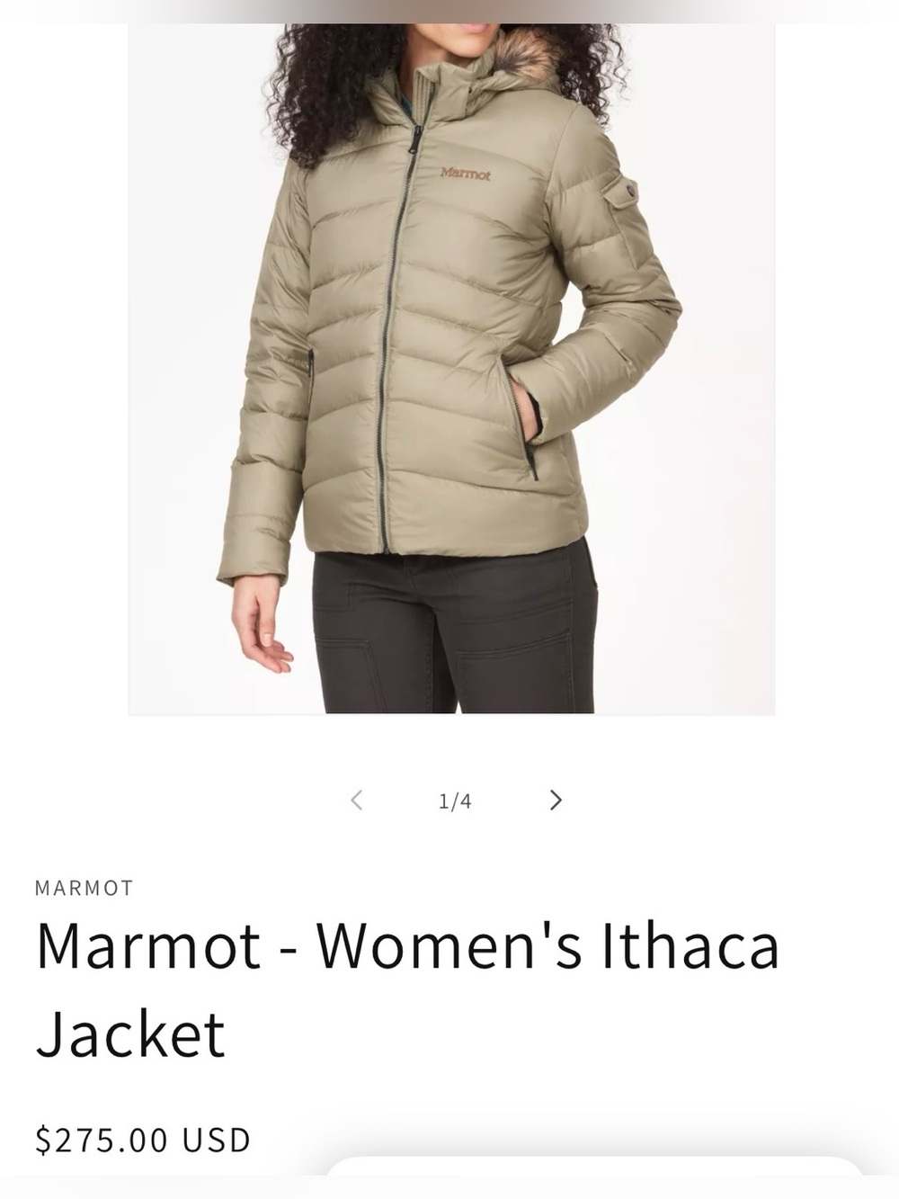 Marmot - Women's Ithaca Jacket, NWT SIZE medium 
$275.00